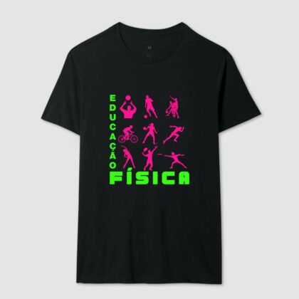 Camiseta - Educação Física Verde e Rosa