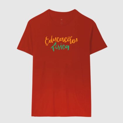 Camiseta - Educação Física Letras Verde e Laranja