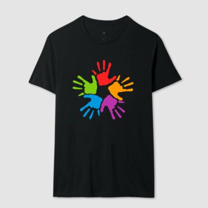 Camiseta - Mãos Inclusão Cores