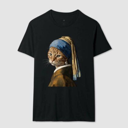Camiseta - A gatinha do brinco de pérola
