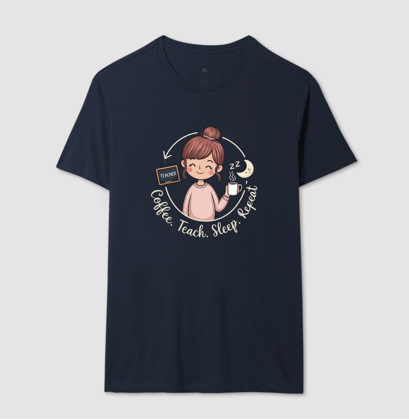 Camiseta - Coffe, teach, sleep, repete