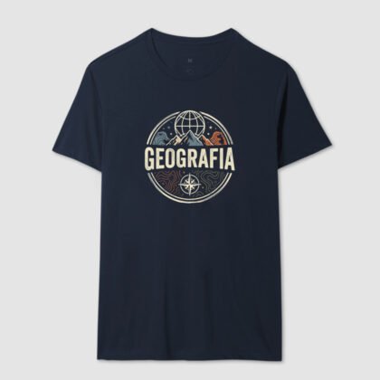 Camiseta - Geografia, globo e montanha