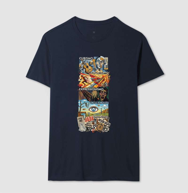 Camiseta - Arte, Cubismo, Futurismo, Expressionismo, Dadaísmo