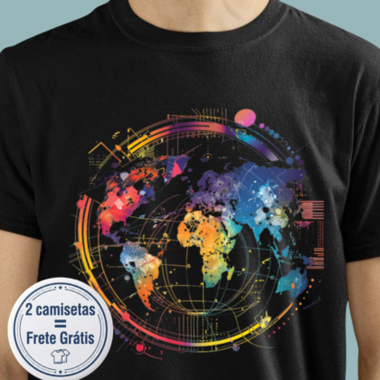 Camiseta - Geografia Mundo em Cores