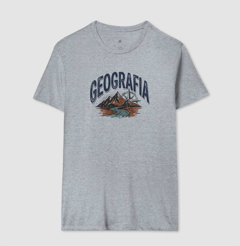 Camiseta - Geografia, montanha e bússola
