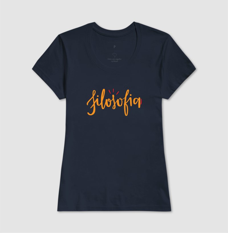 Camiseta - Filosofia letra laranja